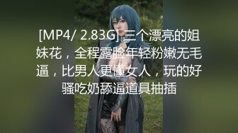 [MP4/ 2.83G] 三个漂亮的姐妹花，全程露脸年轻粉嫩无毛逼，比男人更懂女人，玩的好骚吃奶舔逼道具抽插